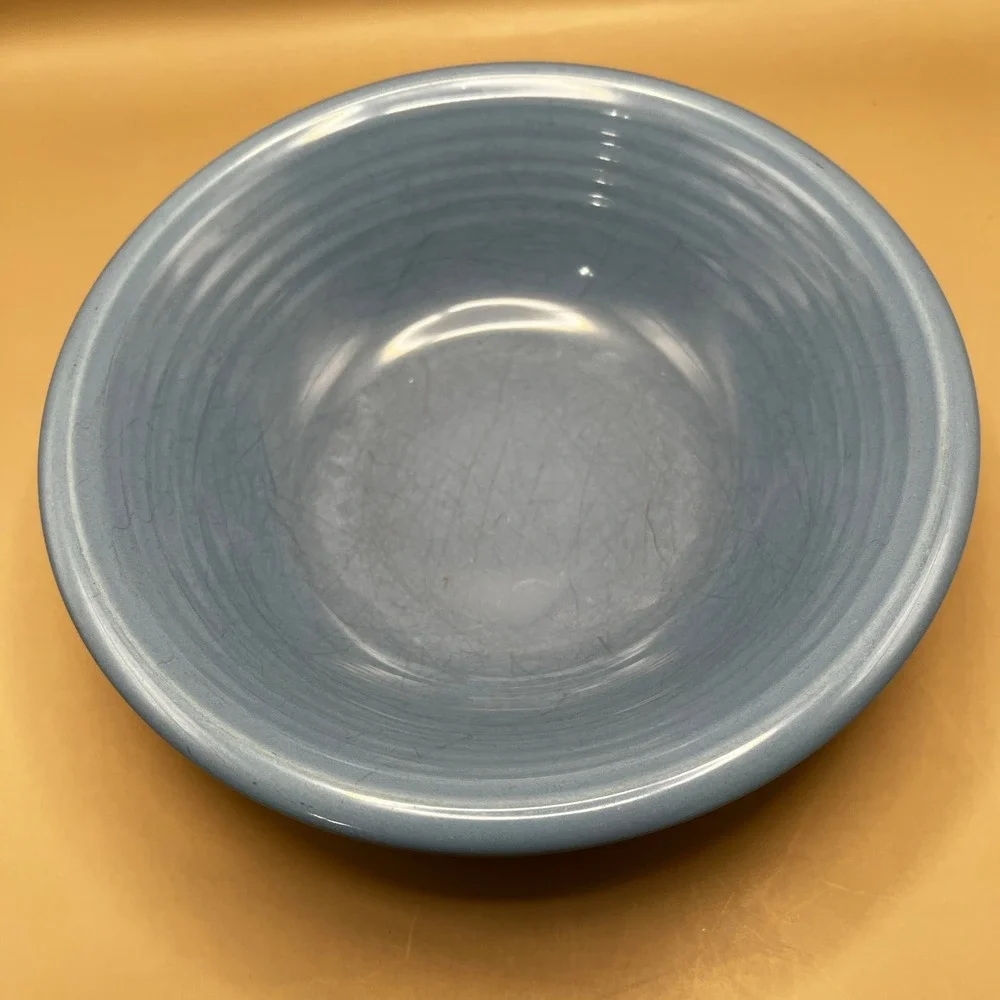 Vtg Blue Fiestaware Ceramic Cereal Soup Bowls Set of 2 Sky Periwinkle 7